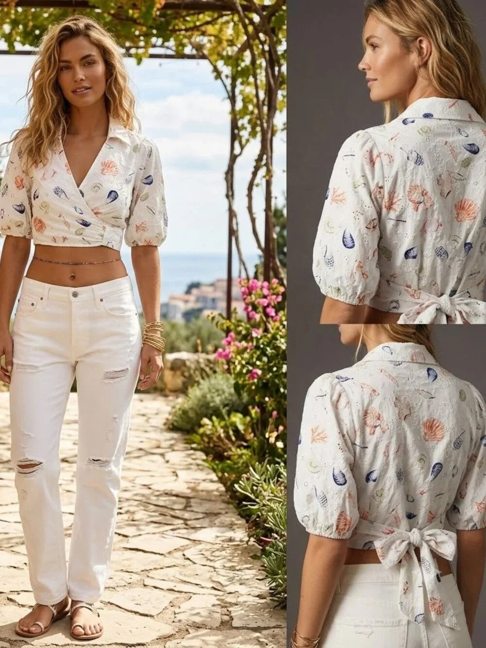 Anthropologie Maeve Puff-Sleeve Wrap Top - Picture 3 of 12